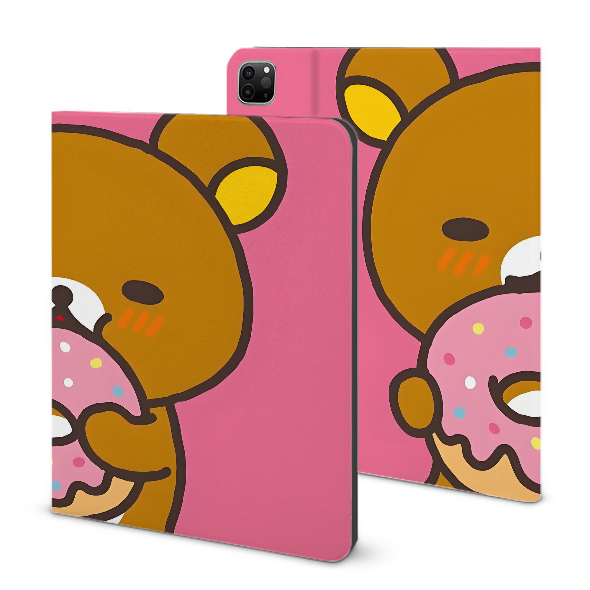 （画像用） リラックマ リラックマ キイロイトリ Rilakkuma Korilakkuma Kiiroitori IPad ケース ブック型 PUレザー TPU 耐衝撃 軽量 薄型 ペン収納なし 全面保護 IPad 各モデル対応